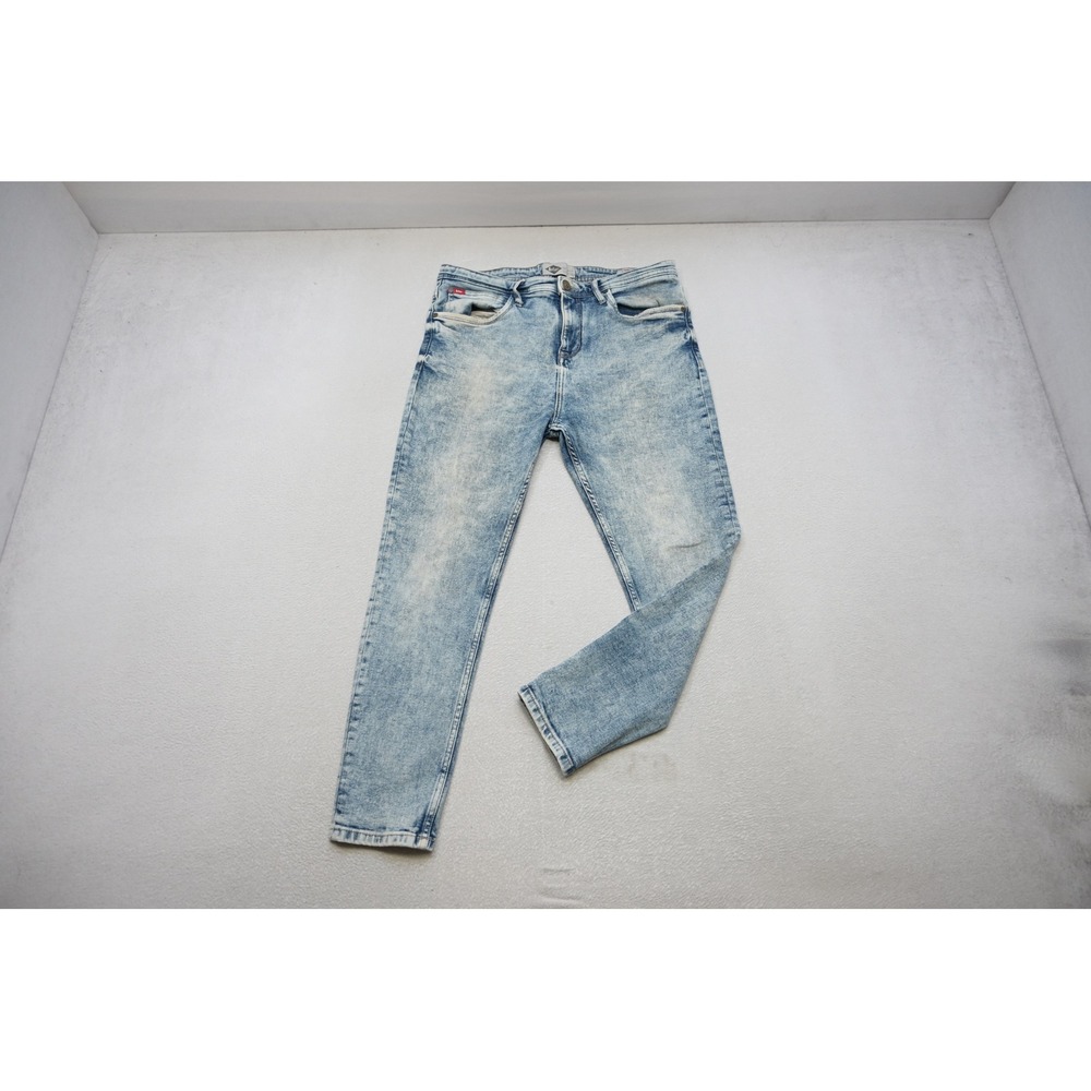 Lee Cooper Cyril Carrot Fit Jeans Mens Size 32 Light Blue Acid Wash Excellent